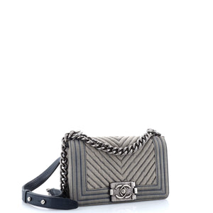 Boy Flap Bag Chevron Denim Small