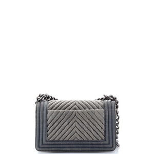 Boy Flap Bag Chevron Denim Small