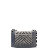 Boy Flap Bag Chevron Denim Small