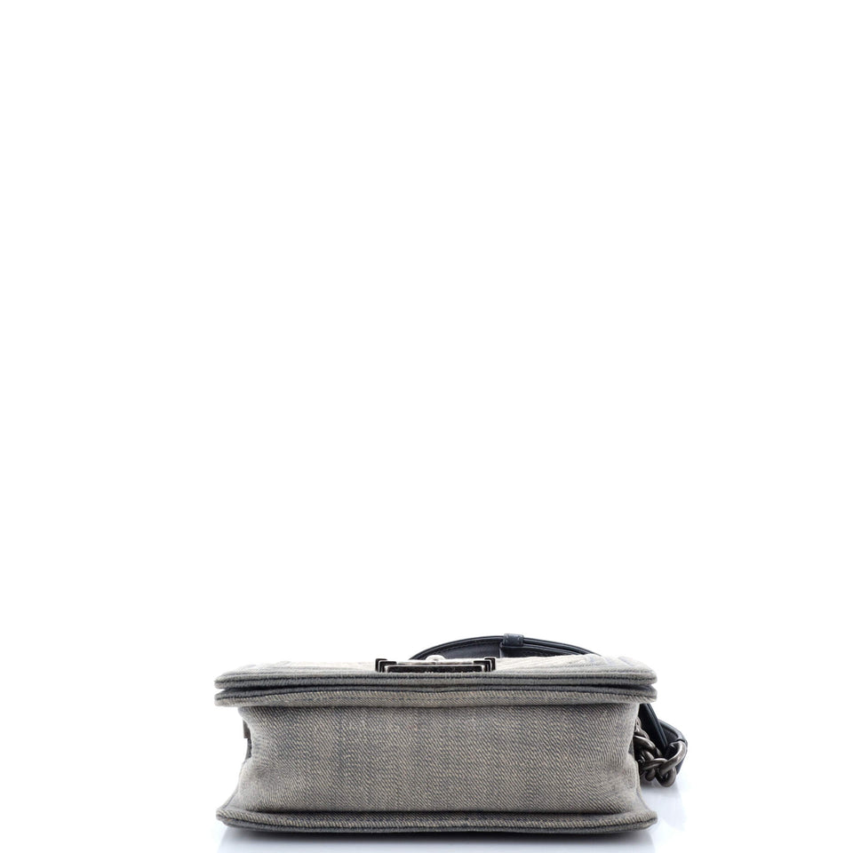 Boy Flap Bag Chevron Denim Small