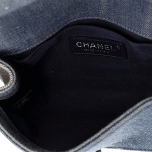 Boy Flap Bag Chevron Denim Small