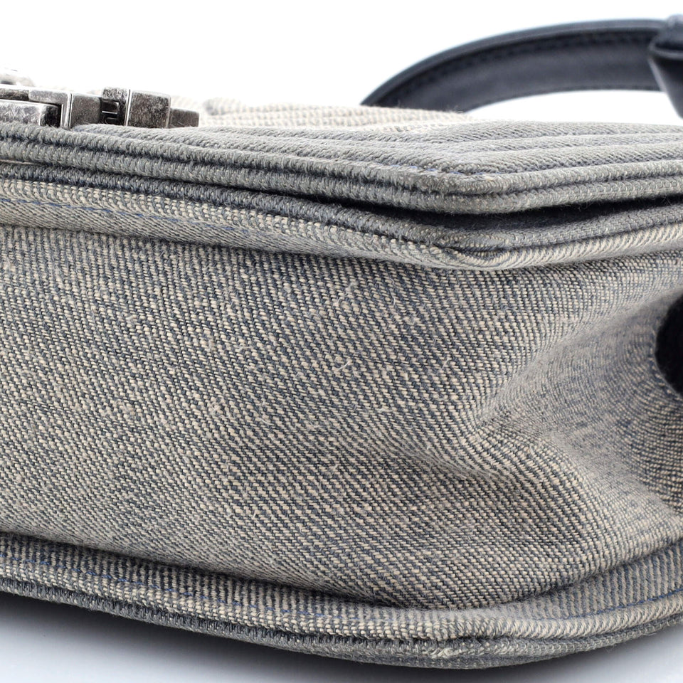 Boy Flap Bag Chevron Denim Small