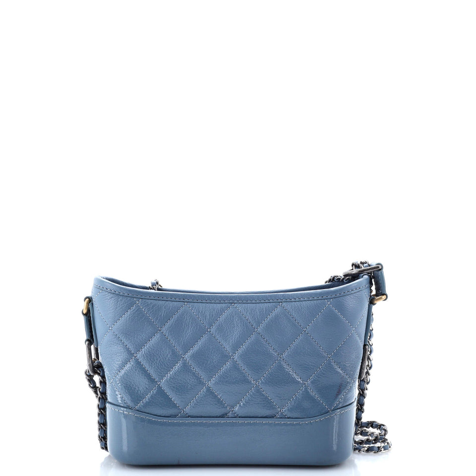 Gabrielle Hobo Quilted Goatskin and Patent Small