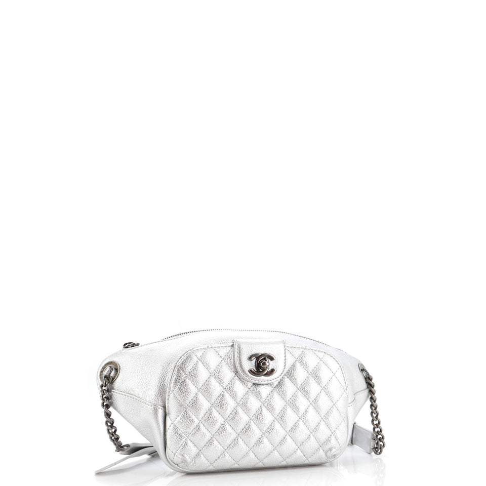 Casual Rock Waist Bag Quilted Calfskin