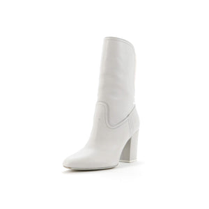 Women's CC Logo Short Boots Leather with Stretch Fabric
