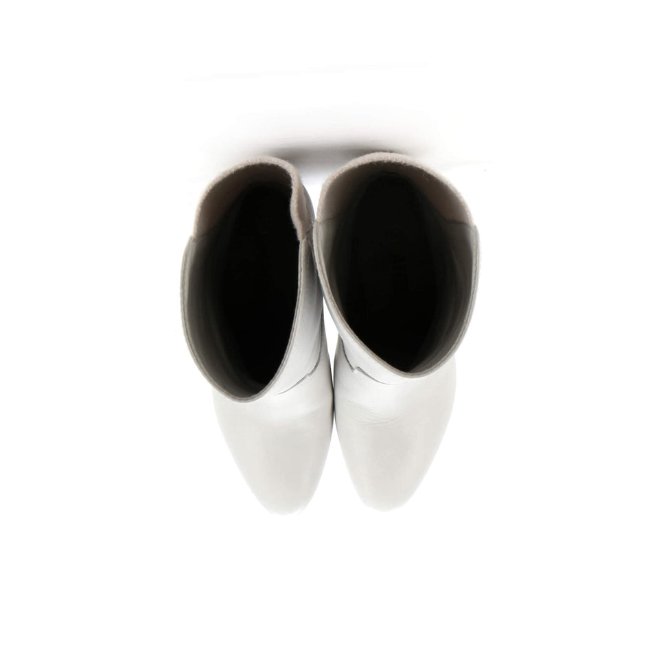 Women's CC Logo Short Boots Leather with Stretch Fabric