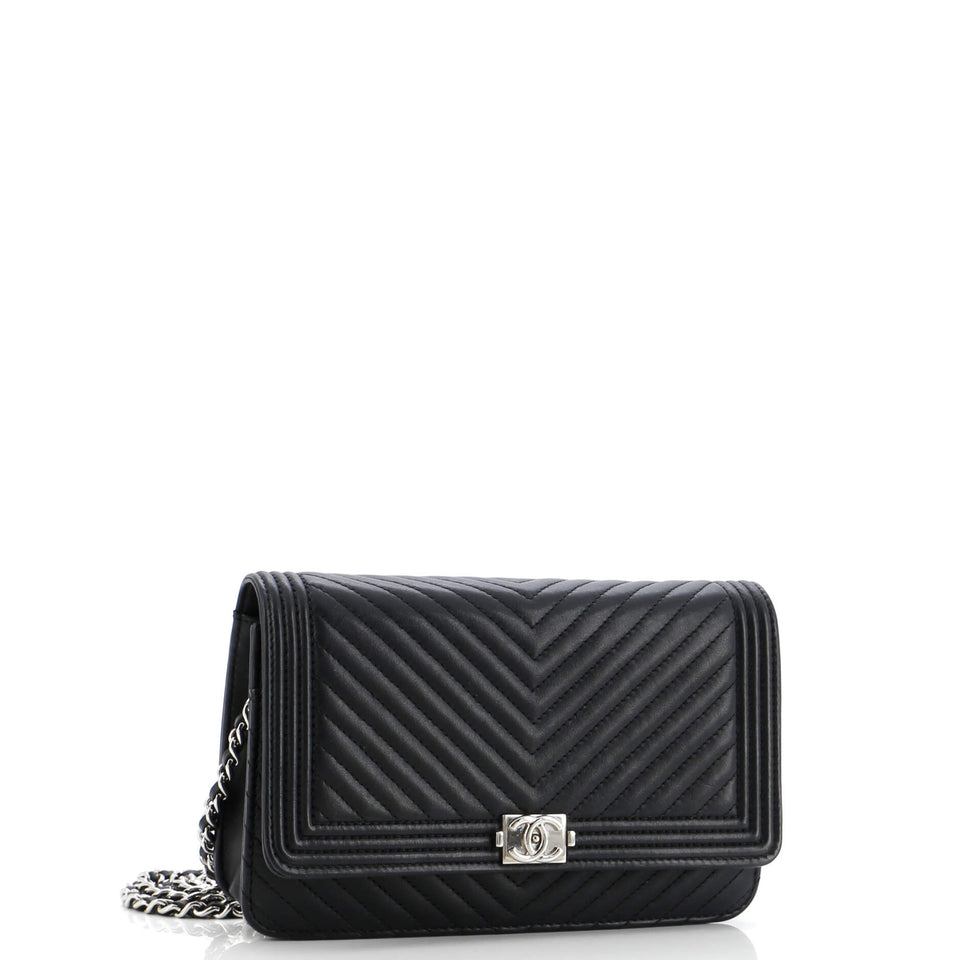 Boy Wallet on Chain Chevron Lambskin