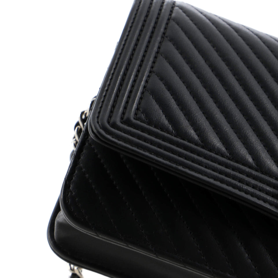 Boy Wallet on Chain Chevron Lambskin