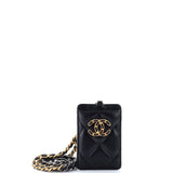 19 ID Card Holder on Chain Quilted Goatskin