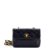 Vintage CC Chain Flap Bag Quilted Leather Extra Mini