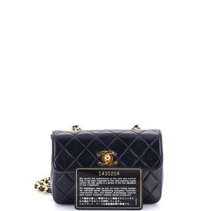 Vintage CC Chain Flap Bag Quilted Leather Extra Mini