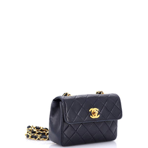 Vintage CC Chain Flap Bag Quilted Leather Extra Mini