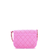 Flap Messenger Bag Quilted Denim Small