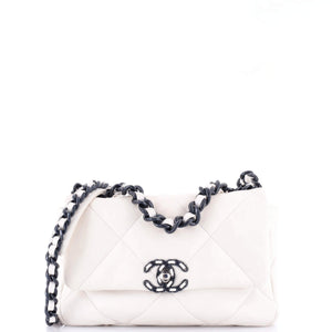 19 Flap Bag Quilted Glossy Calfskin Medium