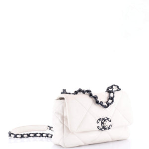 19 Flap Bag Quilted Glossy Calfskin Medium