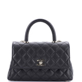 Coco Top Handle Bag Quilted Caviar Mini