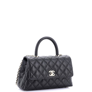 Coco Top Handle Bag Quilted Caviar Mini