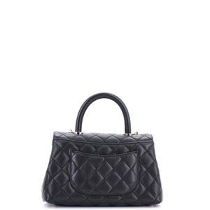 Coco Top Handle Bag Quilted Caviar Mini