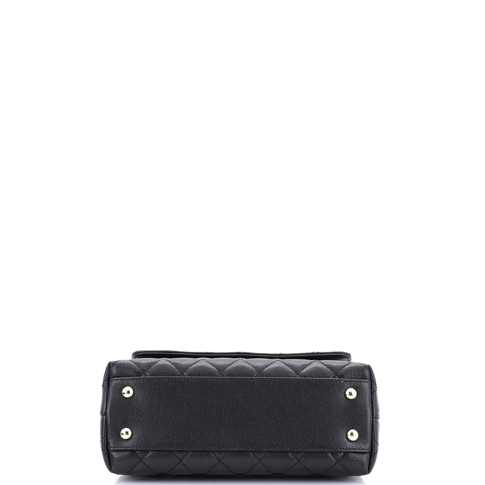 Coco Top Handle Bag Quilted Caviar Mini