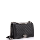 Boy Flap Bag Chevron Caviar New Medium