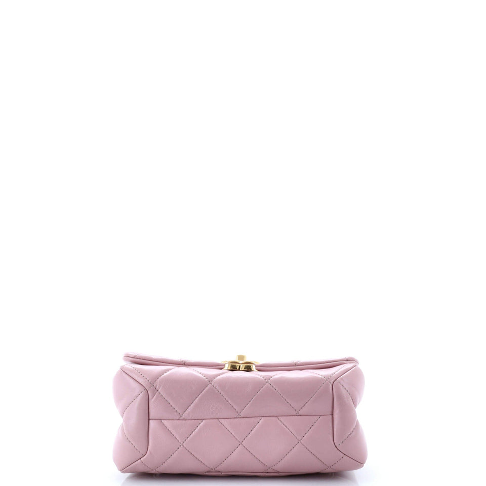 Color Match Flap Bag Quilted Lambskin Small