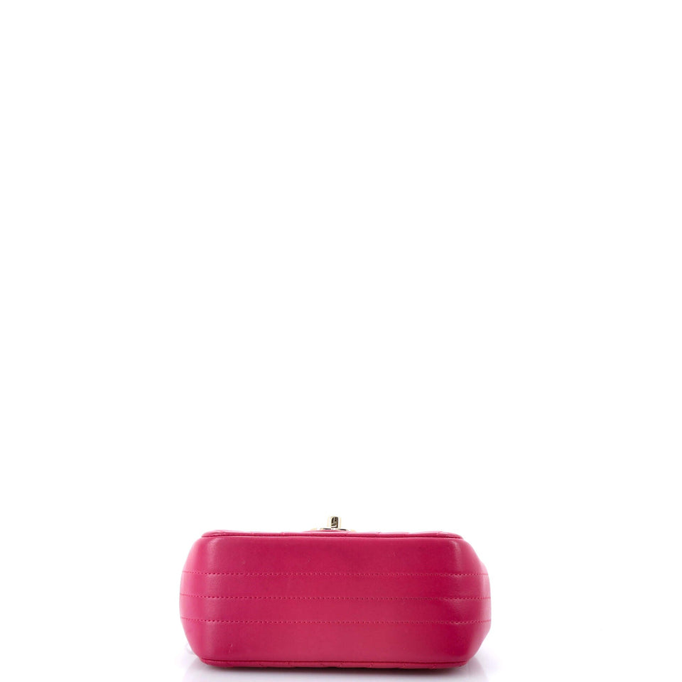 Square Classic Single Flap Bag Chevron Lambskin Mini