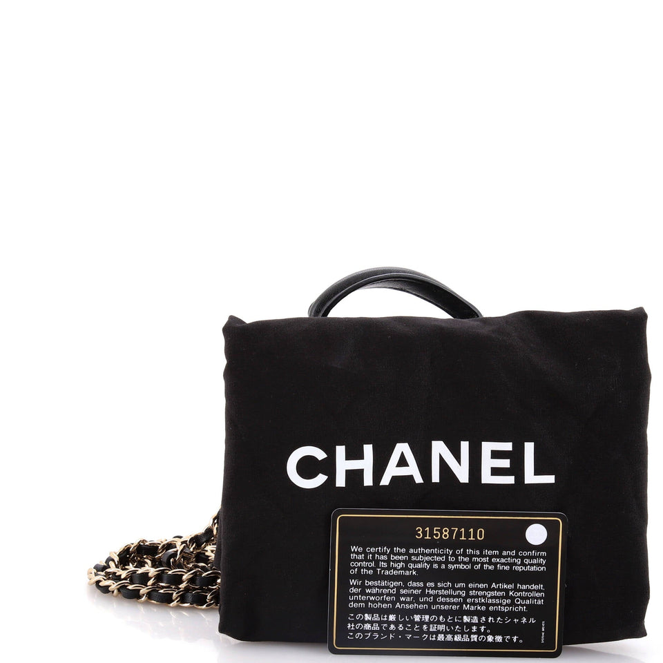 Classic Top Handle Vanity Case with Chain Quilted Lambskin Mini