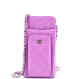 Phone Holder Crossbody Bag Quilted Lambskin