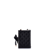 CC Book Card Holder with Chain Quilted Lambskin
