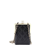CC Frame Clutch with Chain Quilted Lambskin and Plexiglass