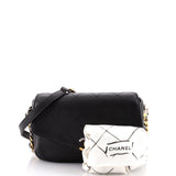 Two Tone Envelope Flap Bag Quilted Calfskin Medium