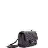 So Black Classic Single Flap Bag Chevron Lambskin Mini