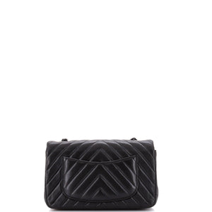 So Black Classic Single Flap Bag Chevron Lambskin Mini