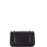 So Black Classic Single Flap Bag Chevron Lambskin Mini