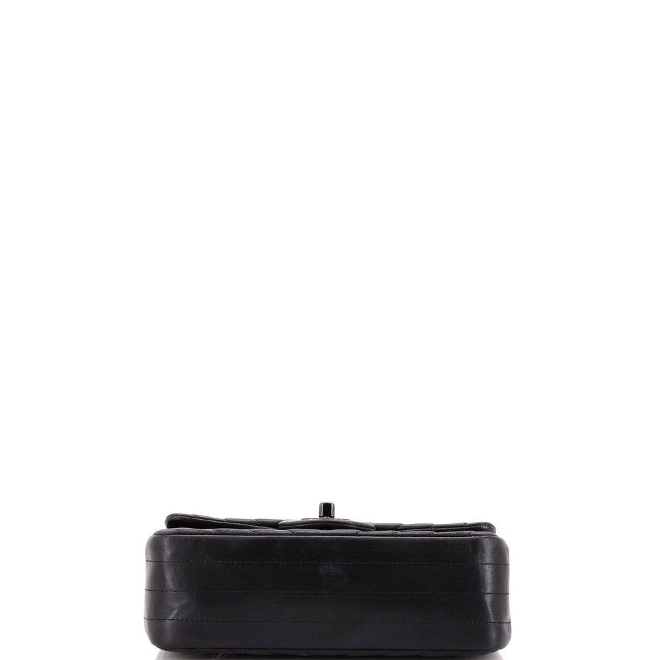 So Black Classic Single Flap Bag Chevron Lambskin Mini