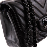 So Black Classic Single Flap Bag Chevron Lambskin Mini