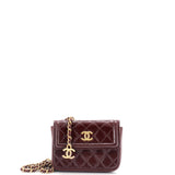 CC Flap Chain Belt Bag Quilted Shiny Aged Calfskin