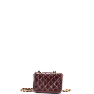 CC Flap Chain Belt Bag Quilted Shiny Aged Calfskin