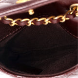 CC Flap Chain Belt Bag Quilted Shiny Aged Calfskin