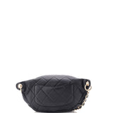 Resin Elegant Chain Belt Bag Quilted Lambskin