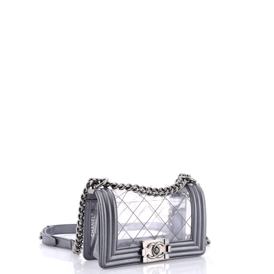 Boy Flap Bag Quilted PVC and Calfskin Small