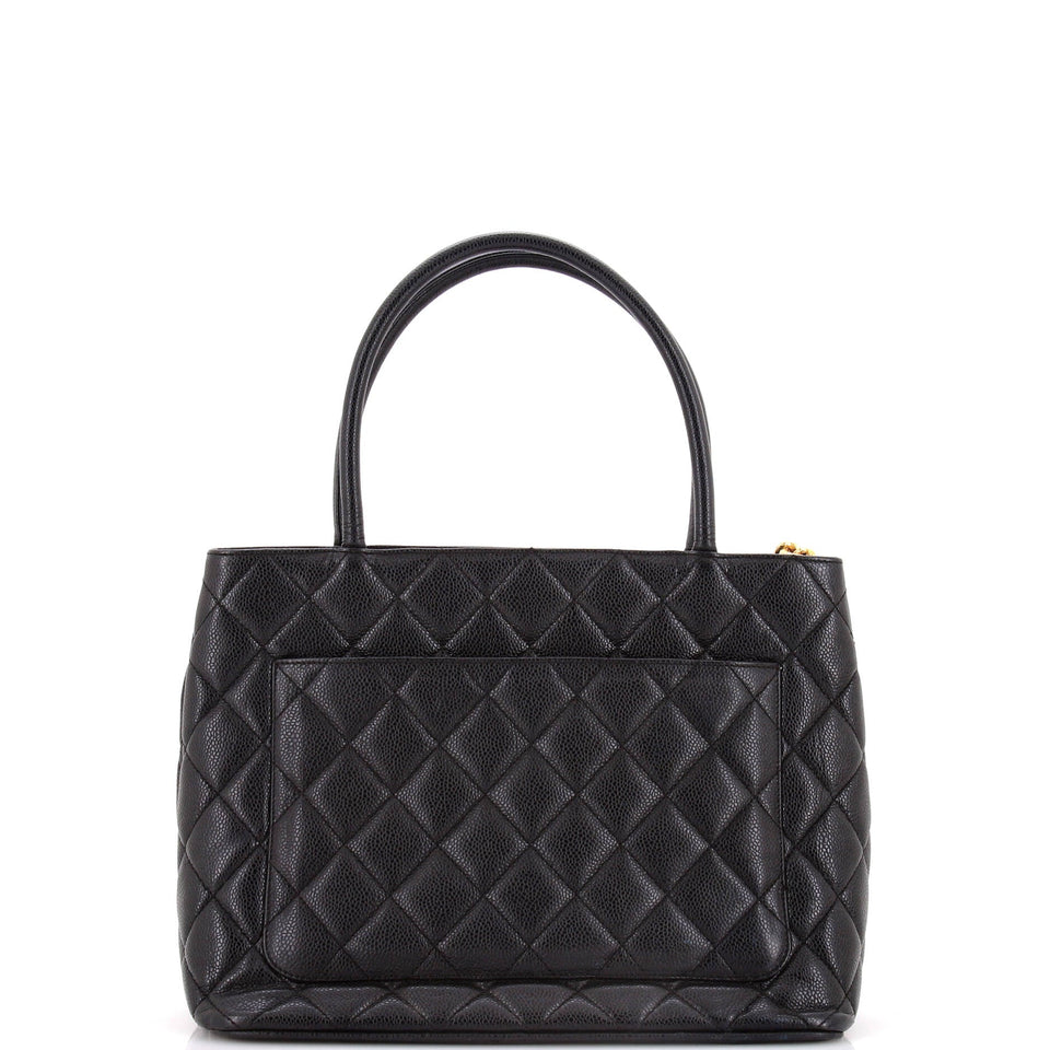 Medallion Tote Quilted Caviar