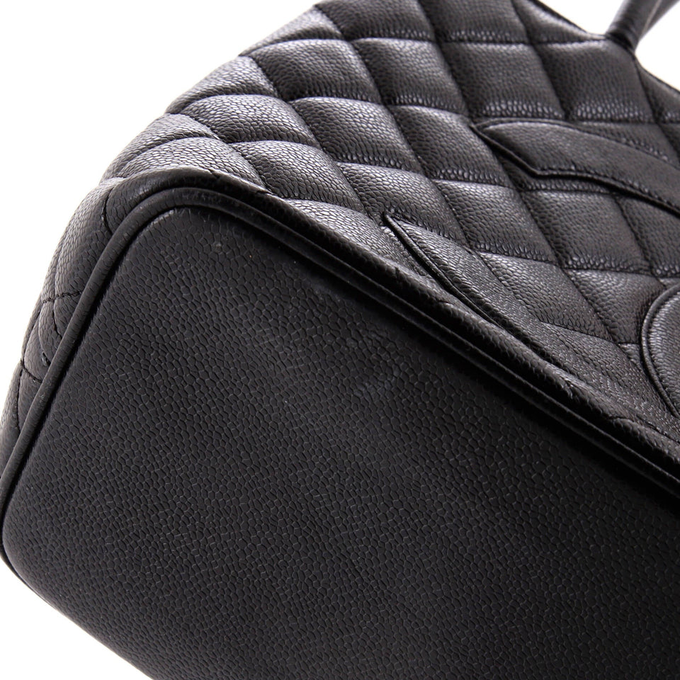 Medallion Tote Quilted Caviar