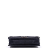 Boy Flap Bag Quilted Matte Caviar Large