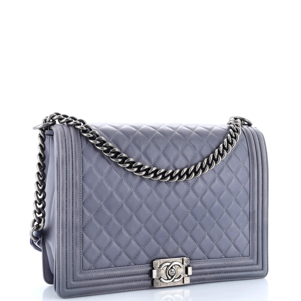 Boy Flap Bag Quilted Lambskin Large