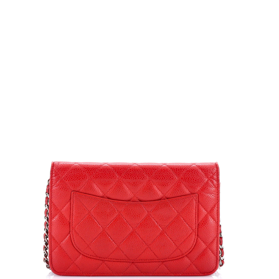 Wallet on Chain Quilted Caviar