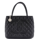 Medallion Tote Quilted Caviar