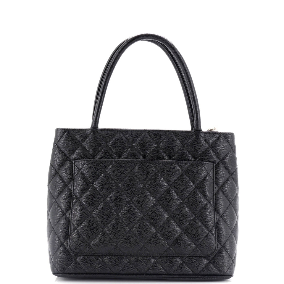 Medallion Tote Quilted Caviar