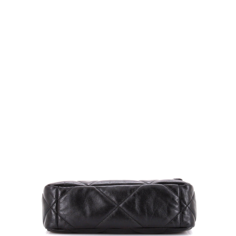19 Flap Bag Quilted Shiny Crumpled Calfskin Medium