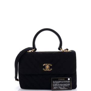 Trendy CC Top Handle Bag Chevron Jersey Small